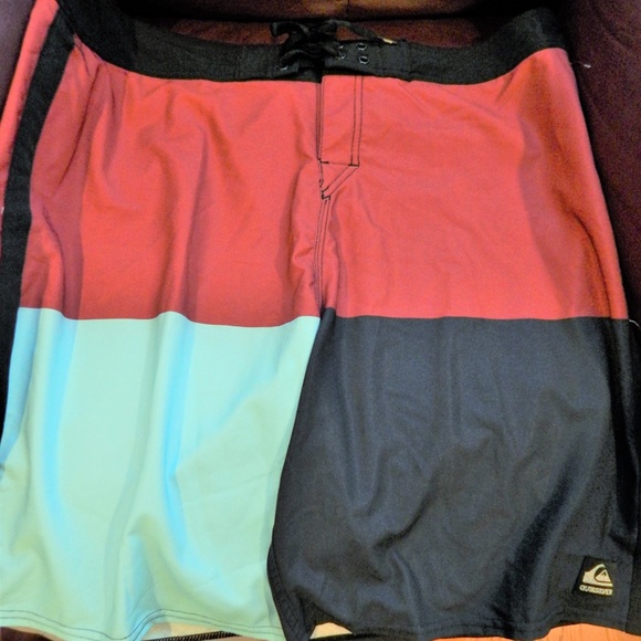 NWT Men Board shorts 40 X 10 Athletic swimmers Quicksilver Red Black Blue